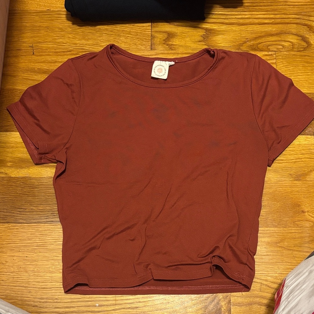Elegant Rust Women's Short Sleeve Top